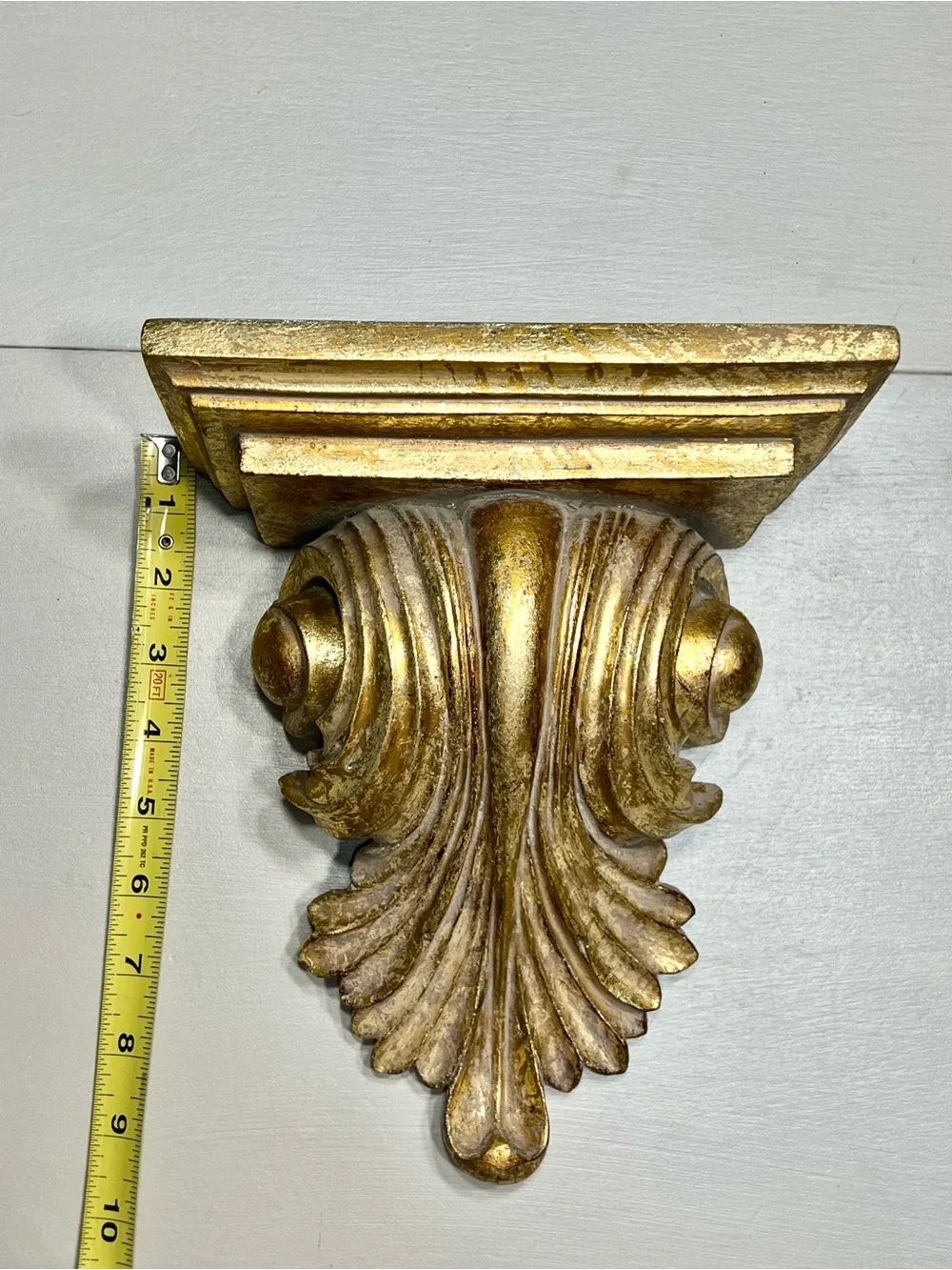 Vintage Gold Accent Wall Corbels - Wall Sconces Ornate Vintage Decorative Pair
